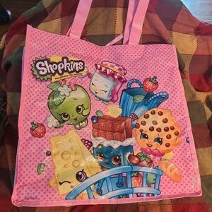 Shopkins Pink Tote Bag Reusable Shopping Bag, Plastic Pre-Owned